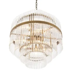 Casa Padrino Luxus Glas Kronleuchter Gold ø 60 x H. 62 cm - Hotel Möbel