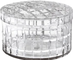 Casa Padrino Luxus Glasschale mit Deckel Ø 21 x H. 13 cm - Runde Deko Schale aus mundgeblasenem Glas