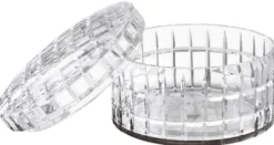 Casa Padrino Luxus Glasschale mit Deckel Ø 21 x H. 13 cm - Runde Deko Schale aus mundgeblasenem Glas
