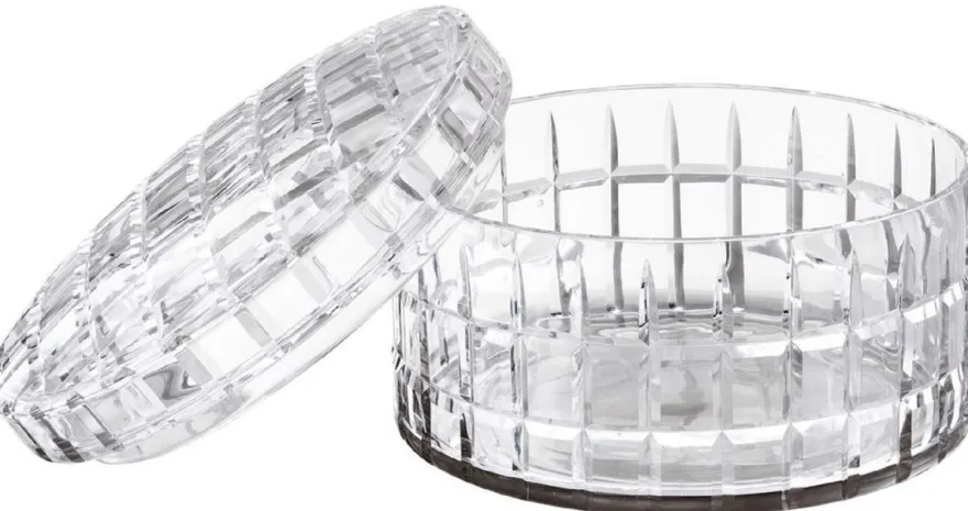 Casa Padrino Luxus Glasschale mit Deckel Ø 21 x H. 13 cm - Runde Deko Schale aus mundgeblasenem Glas