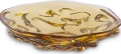 Casa Padrino Luxus Glasschale Gelb Ø 27,5 x H. 7 cm - Mundgeblasene Deko Glas Obstschale - Glas Deko Accessoirs - Luxus Kollektion