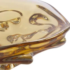 Casa Padrino Luxus Glasschale Gelb Ø 27,5 x H. 7 cm - Mundgeblasene Deko Glas Obstschale - Glas Deko Accessoirs - Luxus Kollektion