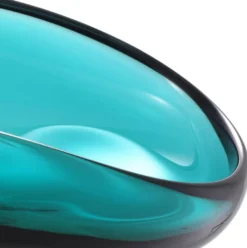 Casa Padrino Luxus Glasschale Türkis 42 x 28 x H. 12,5 cm - Mundgeblasene Deko Glas Obstschale - Glas Deko Accessoirs - Luxus Kollektion