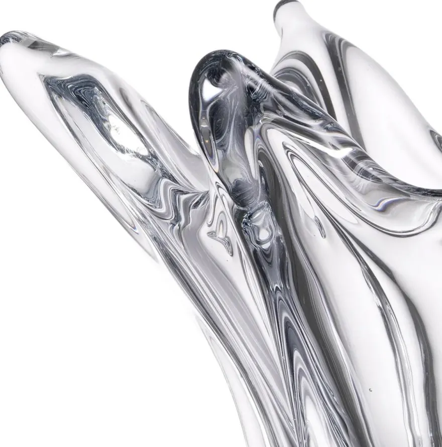 Casa Padrino Luxus Glas Schüssel Ø 36,5 x H. 22,5 cm - Deko Schale aus mundgeblasenem Glas - Deko Accessoires - Luxus Qualität