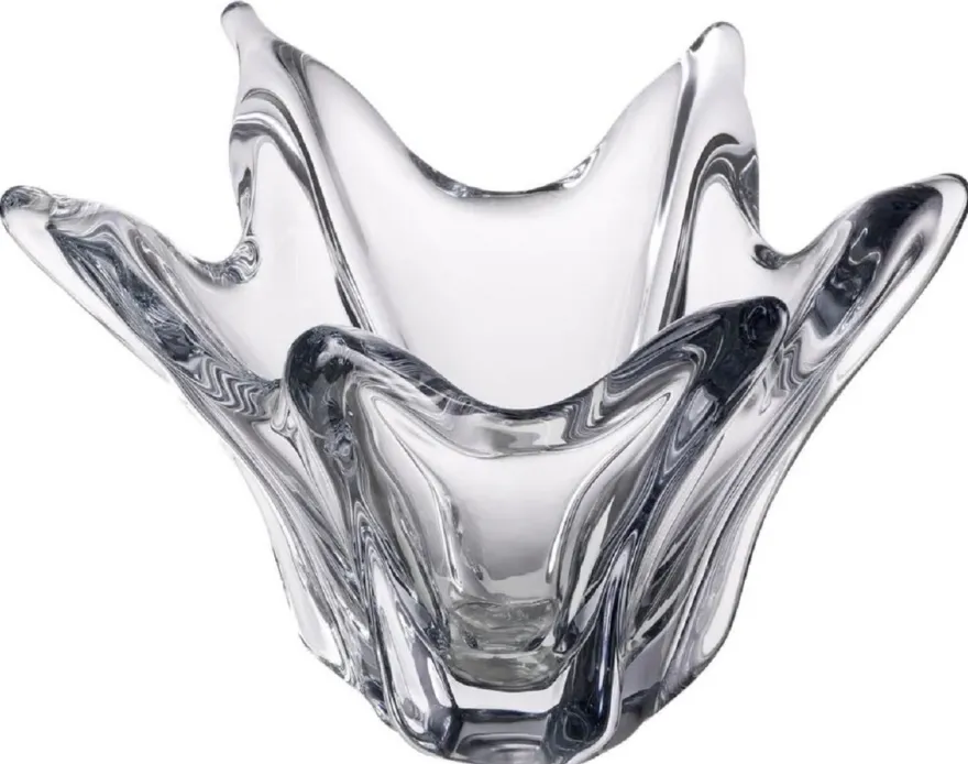 Casa Padrino Luxus Glas Schüssel Ø 36,5 x H. 22,5 cm - Deko Schale aus mundgeblasenem Glas - Deko Accessoires - Luxus Qualität