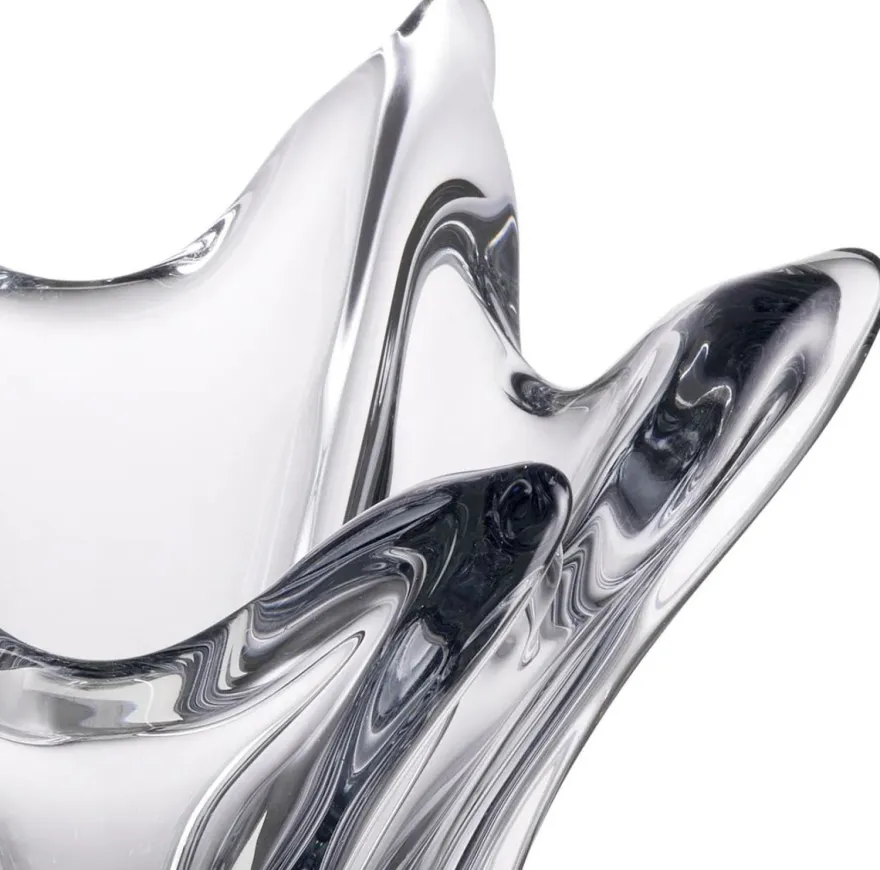 Casa Padrino Luxus Glas Schüssel Ø 36,5 x H. 22,5 cm - Deko Schale aus mundgeblasenem Glas - Deko Accessoires - Luxus Qualität