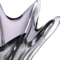 Casa Padrino Luxus Glas Schüssel Grau Ø 36,5 x H. 22,5 cm - Deko Schale aus mundgeblasenem Glas - Deko Accessoires - Luxus Qualität