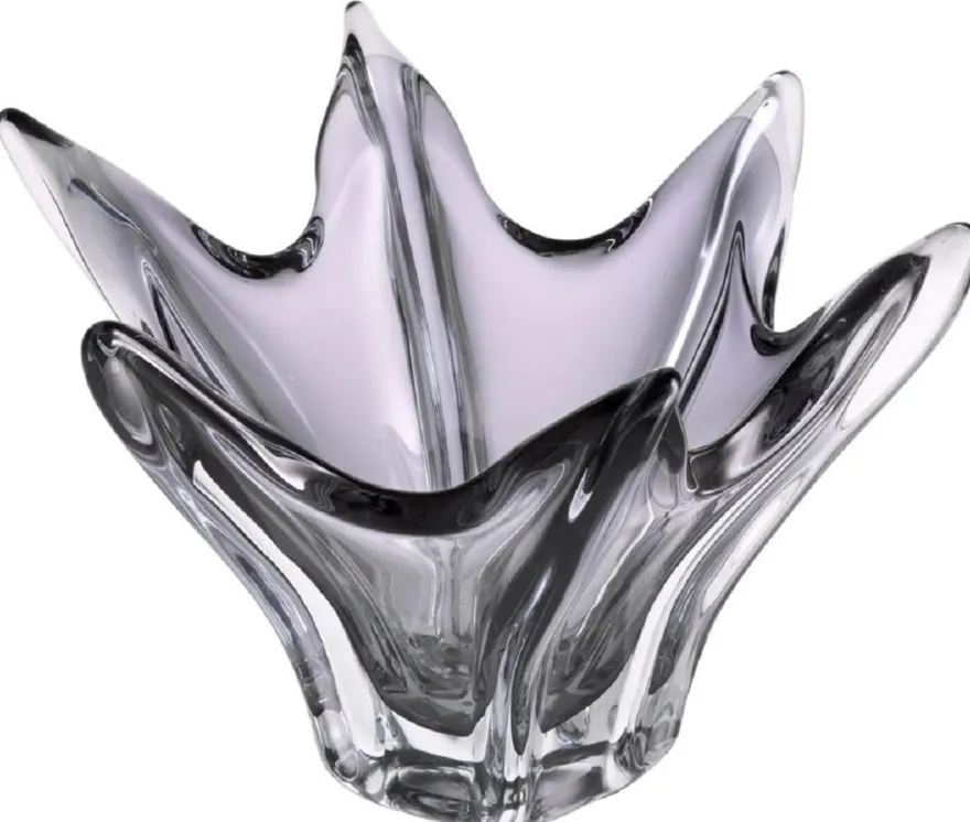 Casa Padrino Luxus Glas Schüssel Grau Ø 36,5 x H. 22,5 cm - Deko Schale aus mundgeblasenem Glas - Deko Accessoires - Luxus Qualität