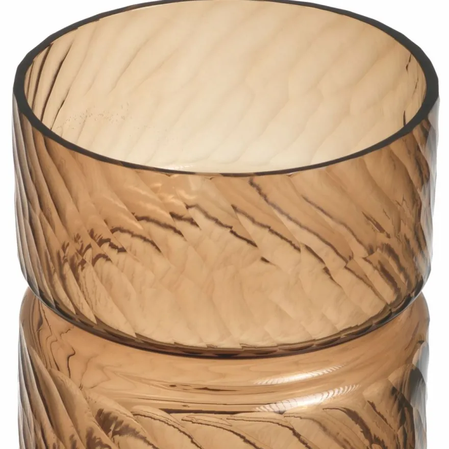 Casa Padrino Luxus Glas Vase Kupfer H. 48 cm - Luxus Deko Accessoires
