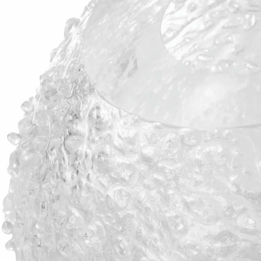 Casa Padrino Luxus Glas Vase Ø 26 x H. 24 cm - Mundgeblasene Blumenvase - Deko Blumenvase - Deko Accessoires - Deko Glas Vasen - Luxus Accessoires