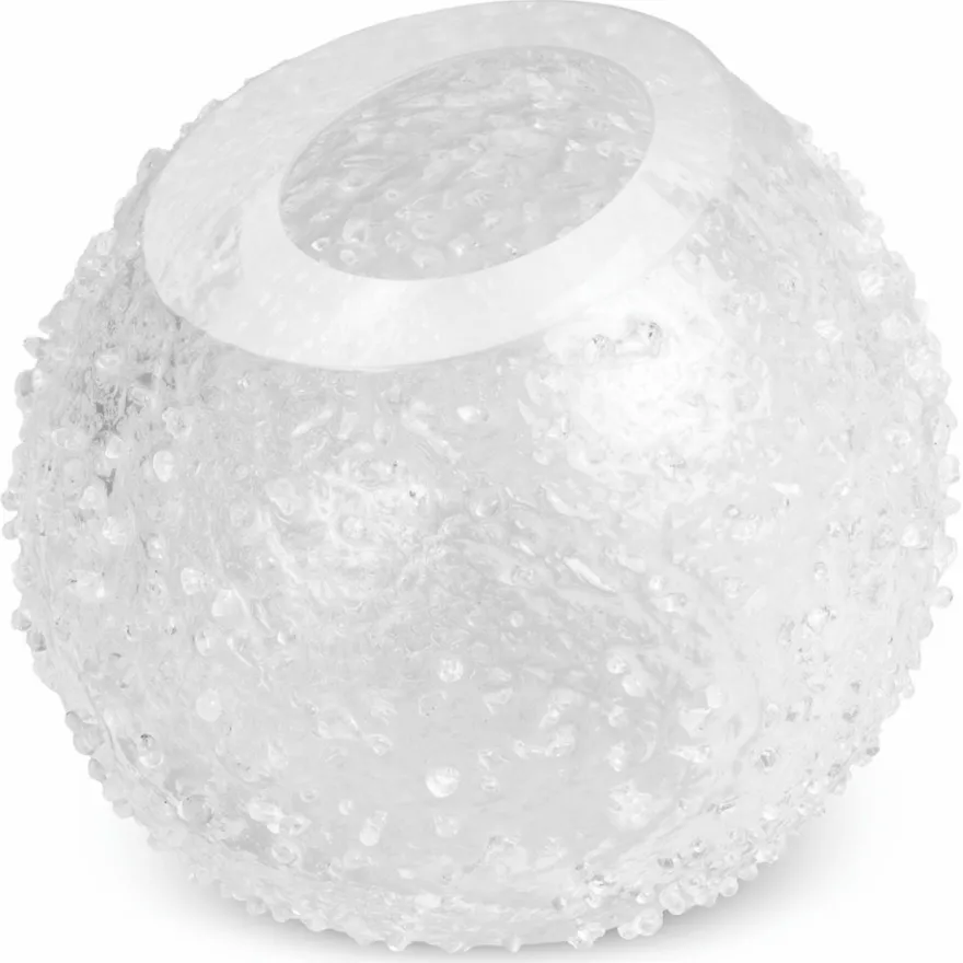Casa Padrino Luxus Glas Vase Ø 26 x H. 24 cm - Mundgeblasene Blumenvase - Deko Blumenvase - Deko Accessoires - Deko Glas Vasen - Luxus Accessoires