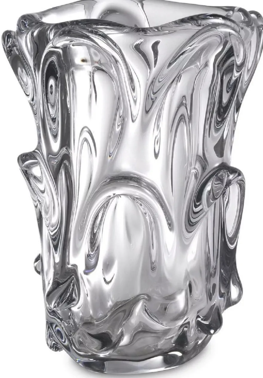 Casa Padrino Luxus Glas Vase Ø 20 x H. 31 cm - Moderne Deko Blumenvase - Deko Accessoires - Luxus Kollektion