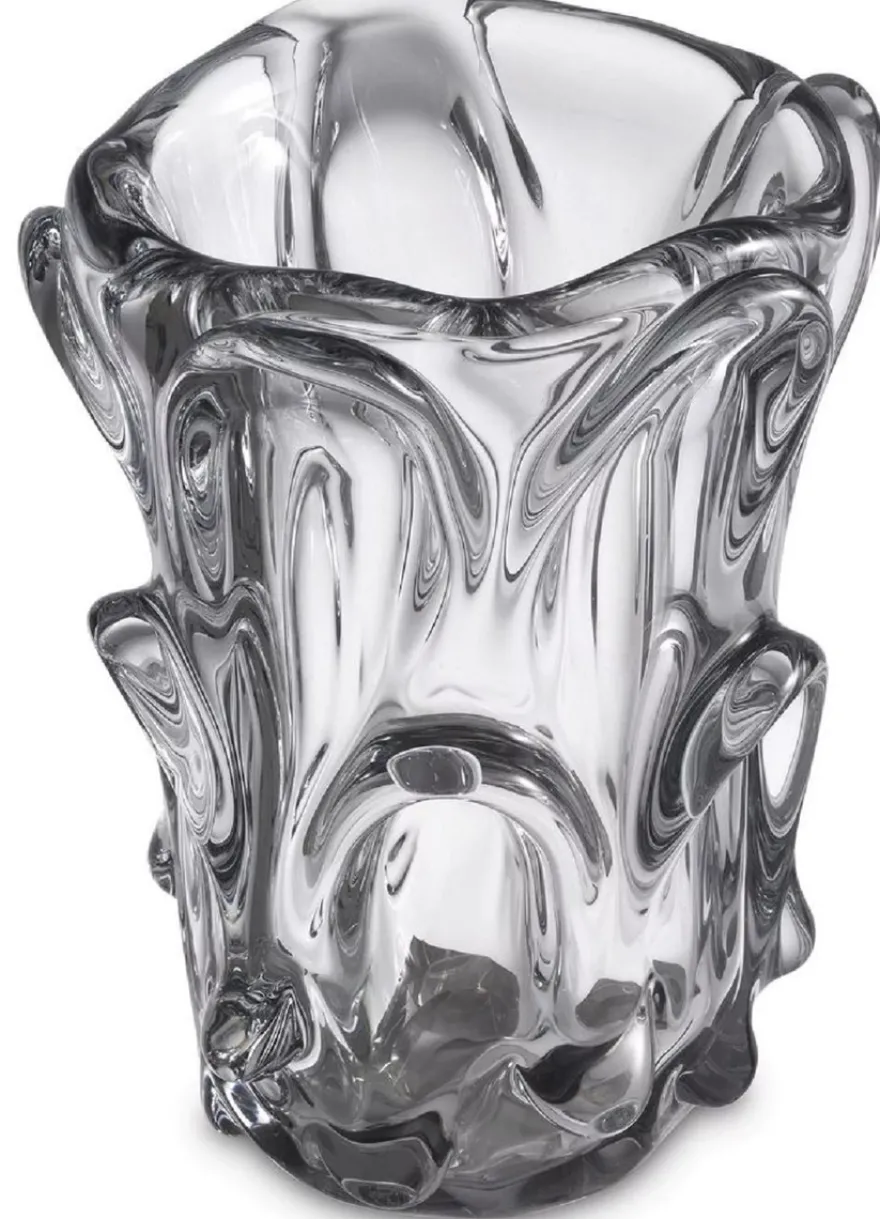 Casa Padrino Luxus Glas Vase Ø 20 x H. 31 cm - Moderne Deko Blumenvase - Deko Accessoires - Luxus Kollektion