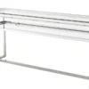 Casa Padrino Luxus Glas Vitrine Edelstahl Poliert Silber B 160 x T 45 x H 77 cm - Art Deco Konsole und Ladeneinrichtung