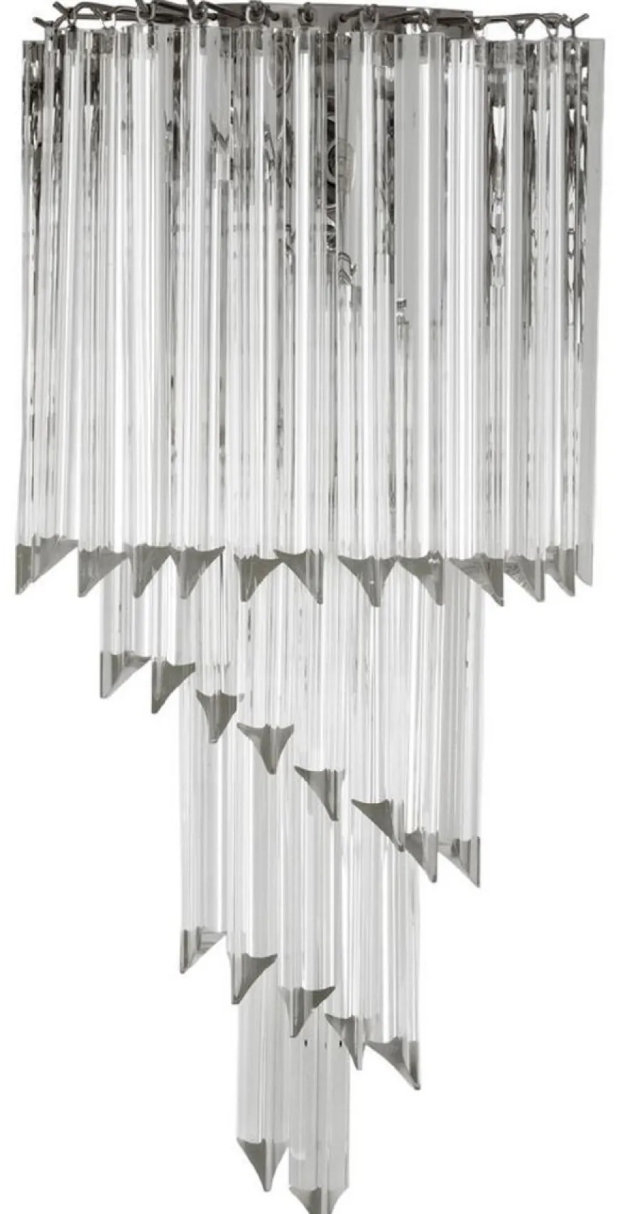 Casa Padrino Luxus Glas Wandleuchte Silber / klares Glas 30 x 14,5 x H. 64,5 cm - Wohnzimmer Leuchte - Luxus Qualität