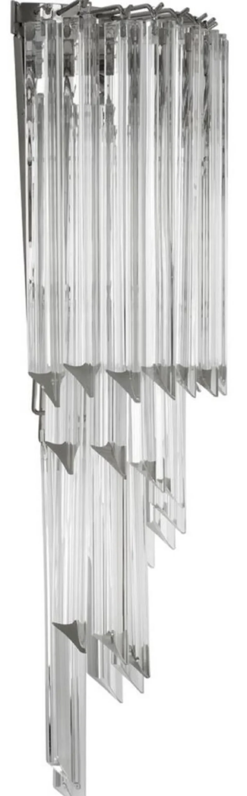 Casa Padrino Luxus Glas Wandleuchte Silber / klares Glas 30 x 14,5 x H. 64,5 cm - Wohnzimmer Leuchte - Luxus Qualität