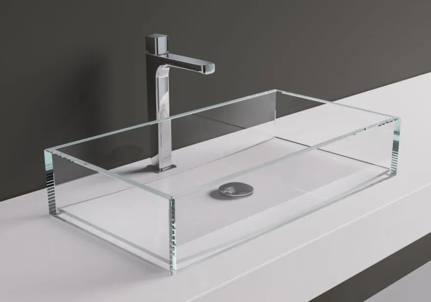 Casa Padrino Luxus Glas Waschbecken Transparent 65 cm - Made in Italy