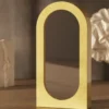 Casa Padrino Luxus Gussbeton Standspiegel Gelb 100 x H. 200 cm - Hotel & Garten Möbel