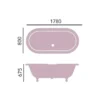 Casa Padrino Luxus Gusseisen Badewanne Türkis / Weiß 178 cm - Gebogene freistehende Badewanne - Barock & Jugendstil Badezimmer Möbel