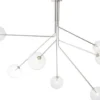 Casa Padrino Luxus Halogen Kronleuchter Silber 192 x 192 x H. 85 cm - Moderner dimmbarer Kronleuchter mit runden Glas Lampenschirmen - Luxus Kollektion
