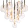 Casa Padrino Luxus Halogen Kronleuchter Antik Messingfarben Ø 80 x H. 125 cm - Moderner Kronleuchter mit Glas Lampenschirmen - Luxus Qualität