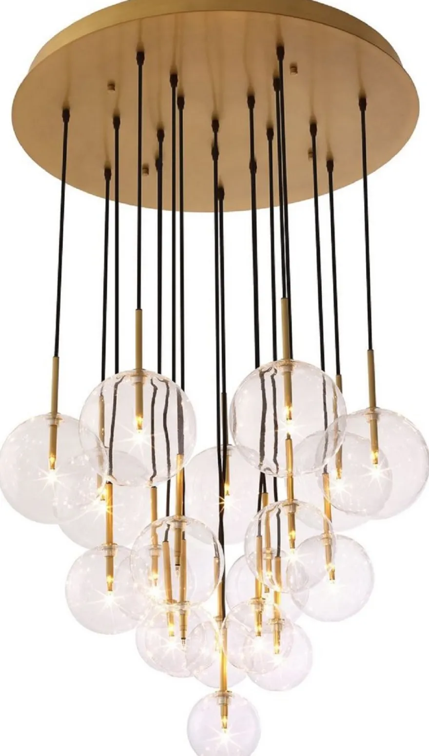 Casa Padrino Luxus Halogen Kronleuchter Antik Messingfarben Ø 80 x H. 125 cm - Moderner Kronleuchter mit Glas Lampenschirmen - Luxus Qualität