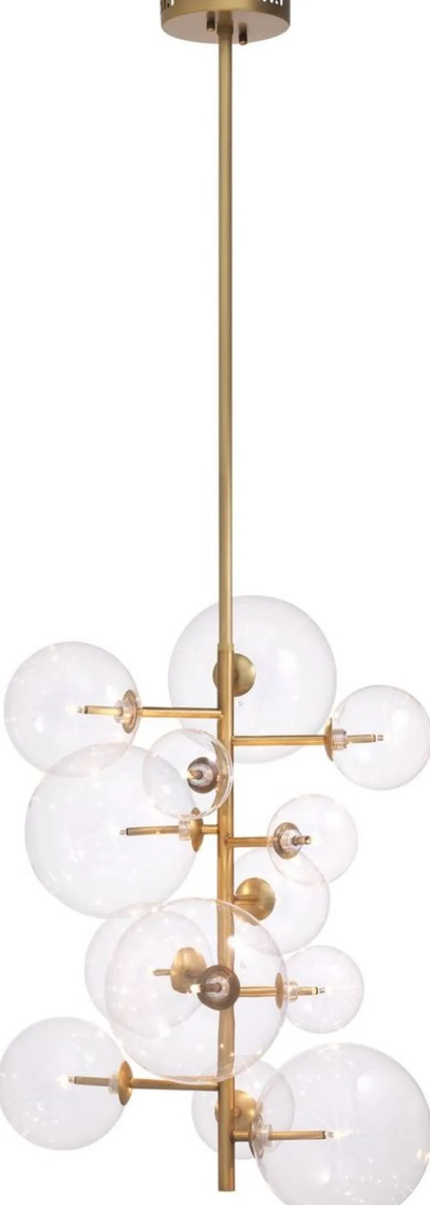 Casa Padrino Luxus Halogen Kronleuchter Antik Messingfarben 26 x 26 x H. 71 cm - Moderner Kronleuchter mit runden Glas Lampenschirmen - Luxus Kollektion