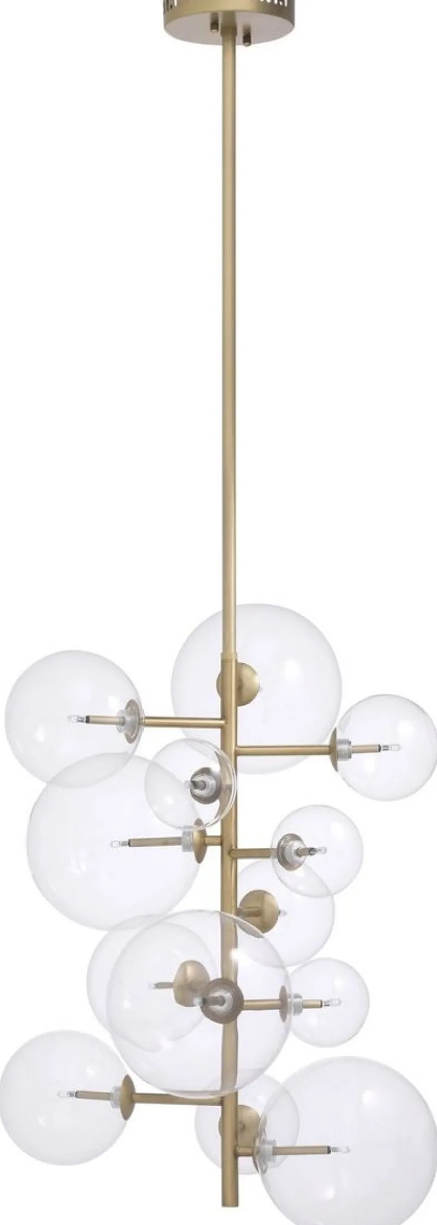 Casa Padrino Luxus Halogen Kronleuchter Antik Messingfarben 26 x 26 x H. 71 cm - Moderner Kronleuchter mit runden Glas Lampenschirmen - Luxus Kollektion