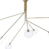 Casa Padrino Luxus Halogen Kronleuchter Antik Messingfarben 192 x 192 x H. 85 cm - Moderner dimmbarer Kronleuchter mit runden Glas Lampenschirmen - Luxus Kollektion