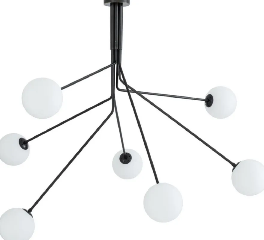Casa Padrino Luxus Halogen Kronleuchter Bronzefarben / Weiß 192 x 192 x H. 85 cm - Moderner dimmbarer Kronleuchter mit runden Glas Lampenschirmen - Luxus Kollektion