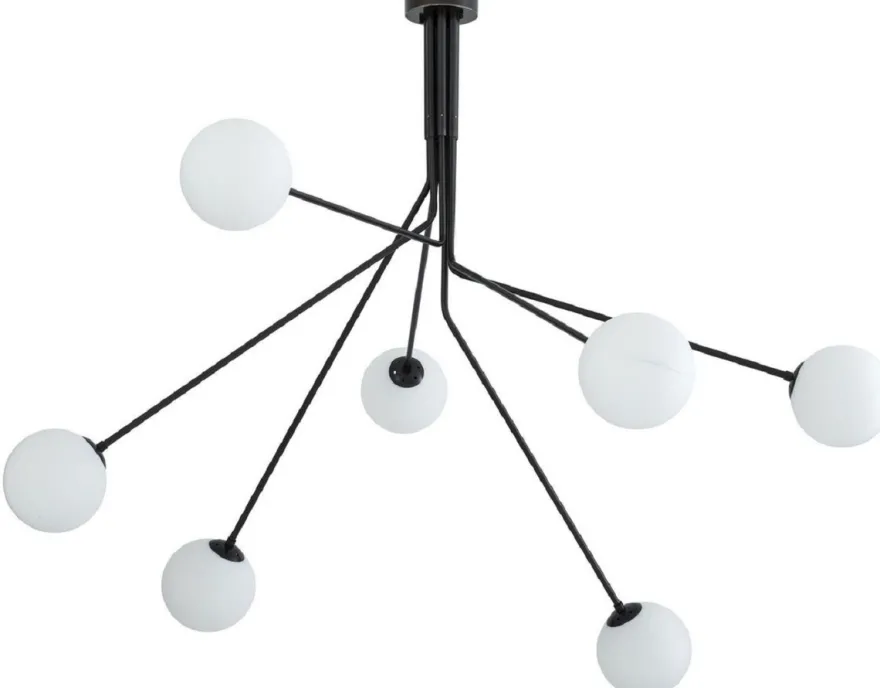 Casa Padrino Luxus Halogen Kronleuchter Bronzefarben / Weiß 192 x 192 x H. 85 cm - Moderner dimmbarer Kronleuchter mit runden Glas Lampenschirmen - Luxus Kollektion