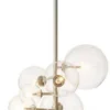 Casa Padrino Luxus Halogen Kronleuchter Silber 26 x 26 x H. 71 cm - Moderner Kronleuchter mit runden Glas Lampenschirmen - Luxus Kollektion