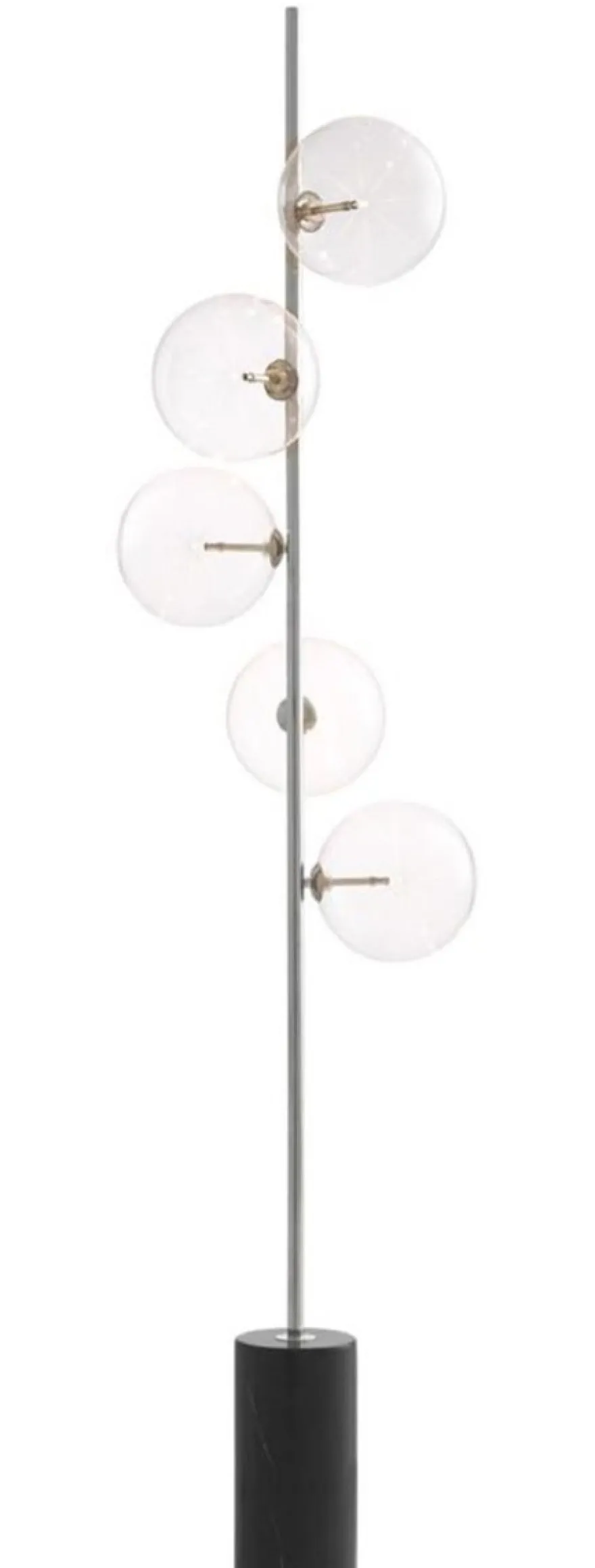 Casa Padrino Luxus Halogen Stehleuchte Silber / Schwarz Ø 44 x H. 190 cm - Energiesparlampe mit edlem Marmorfuß