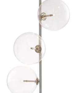 Casa Padrino Luxus Halogen Stehleuchte Silber / Schwarz Ø 44 x H. 190 cm - Energiesparlampe mit edlem Marmorfuß