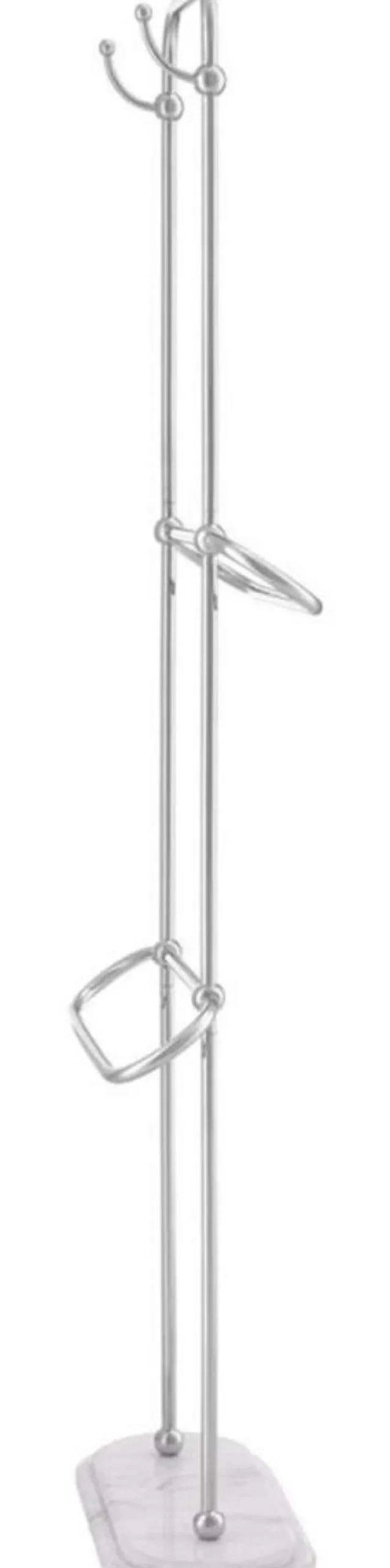 Casa Padrino Luxus Handtuchhalter Silber / Weiß 50 x 22 x H. 159 cm - Luxus Badezimmer Accessoires