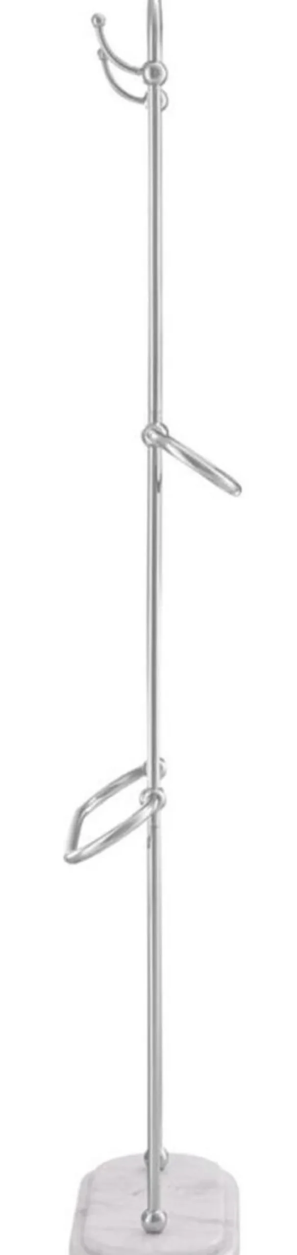 Casa Padrino Luxus Handtuchhalter Silber / Weiß 50 x 22 x H. 159 cm - Luxus Badezimmer Accessoires