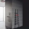 Casa Padrino Luxus Handtuchwärmer Grau / Rot H. 200 cm - Badezimmer Zubehör