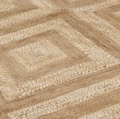 Casa Padrino Luxus Hanf Teppich Naturfarben 300 x 400 cm - Handgewebter Wohnzimmer & Hotel Teppich - Wohnzimmer Deko Accessoires - Luxus Qualität