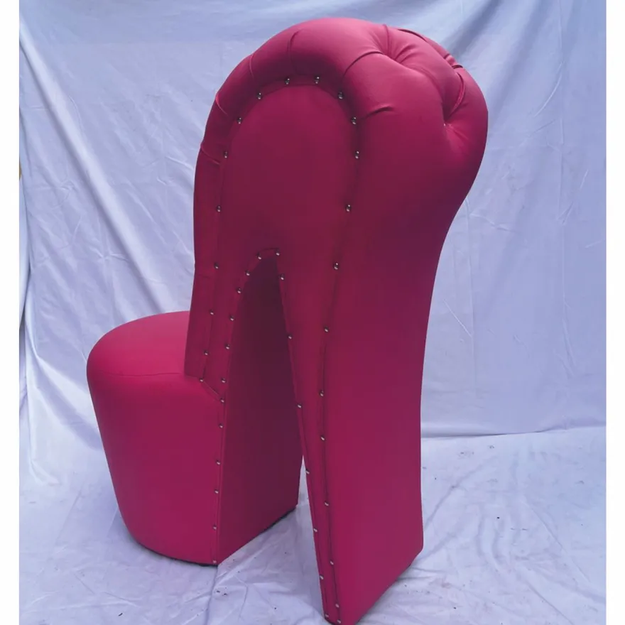 Casa Padrino Luxus High Heel Kunstleder Sessel mit Glitzersteinen Pink H. 100 cm