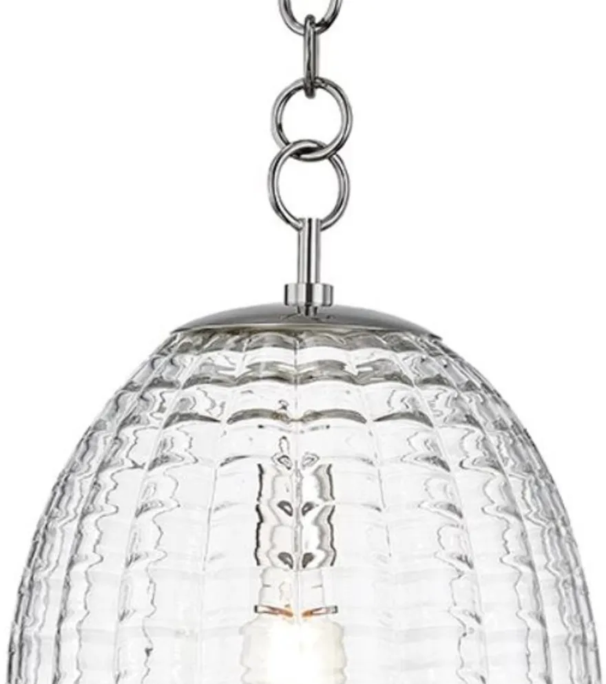 Casa Padrino Luxus Hängeleuchte Silber Ø 30,5 x H. 68,6 cm - Pendelleuchte mit eiförmigen Glas Lampenschirm - Wohnzimmer Lampe