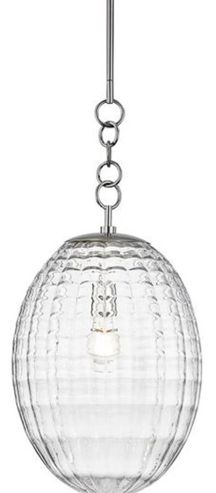 Casa Padrino Luxus Hängeleuchte Silber Ø 30,5 x H. 68,6 cm - Pendelleuchte mit eiförmigen Glas Lampenschirm - Wohnzimmer Lampe