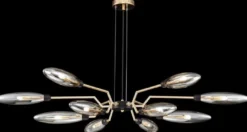 Casa Padrino Luxus Hängeleuchte Mattgold / Schwarz Ø 127 x H. 17,5 cm - Moderne Pendelleuchte