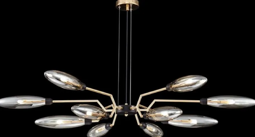 Casa Padrino Luxus Hängeleuchte Mattgold / Schwarz Ø 127 x H. 17,5 cm - Moderne Pendelleuchte