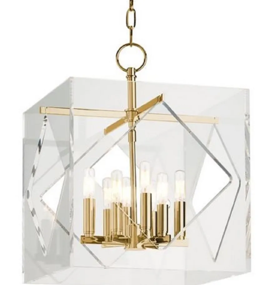 Casa Padrino Luxus Hängeleuchte Antik Messingfarben 40,7 x 40,7 x H. 54,6 cm - Pendelleuchte in Würfelform