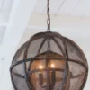 Casa Padrino Luxus Hängeleuchte im exklusiven Design - Metall, Braun, Durchmesser 55 cm