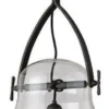Casa Padrino Luxus Hängeleuchte Schwarz Ø 30,5 x H. 61 cm - Pendelleuchte mit rundem Glas Lampenschirm