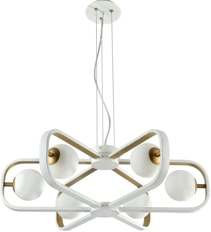 Casa Padrino Luxus Hängeleuchte Weiß / Gold Ø 65 x H. 20 cm - Luxus Kollektion