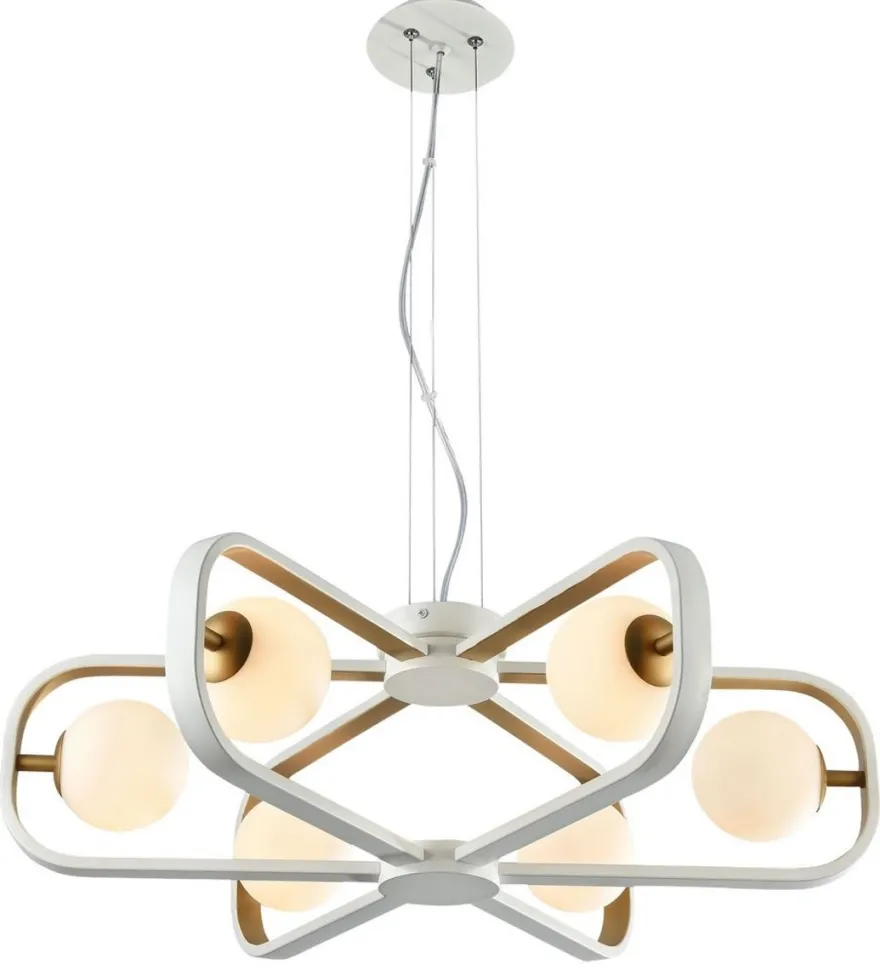 Casa Padrino Luxus Hängeleuchte Weiß / Gold Ø 65 x H. 20 cm - Luxus Kollektion