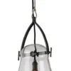Casa Padrino Luxus Hängeleuchte Schwarz Ø 20,3 x H. 41,3 cm - Pendelleuchte mit rundem Glas Lampenschirm