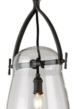 Casa Padrino Luxus Hängeleuchte Schwarz Ø 20,3 x H. 41,3 cm - Pendelleuchte mit rundem Glas Lampenschirm